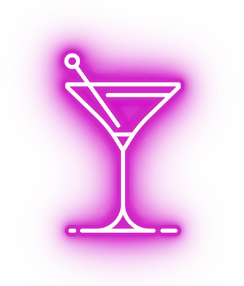 Neon pink martini icon